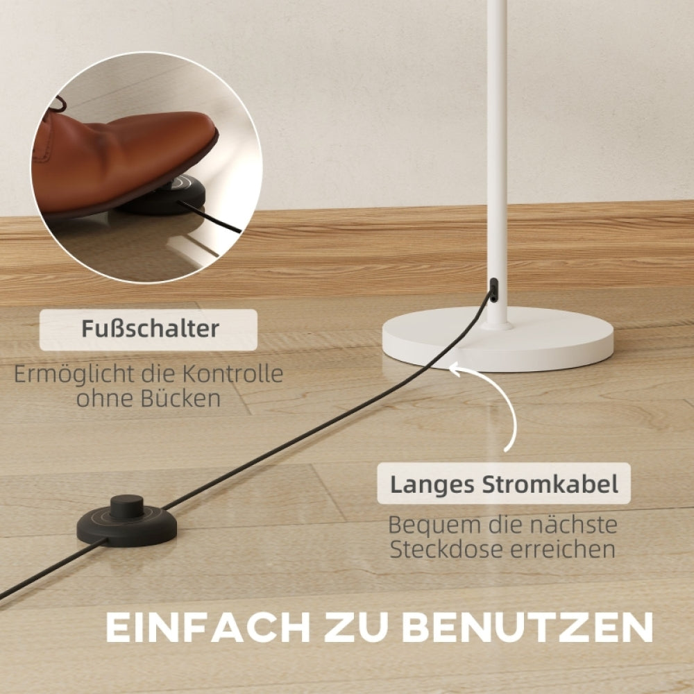 Moderne Stehlampe mit Wellendesign – Retro Wohnzimmerlampe mit E27-Fassung und Fußschalter