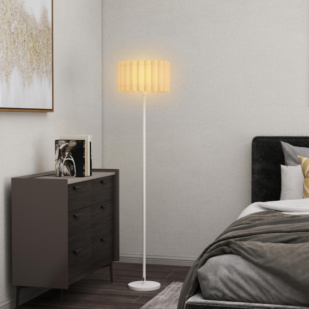 Moderne Stehlampe mit Wellendesign – Retro Wohnzimmerlampe mit E27-Fassung und Fußschalter