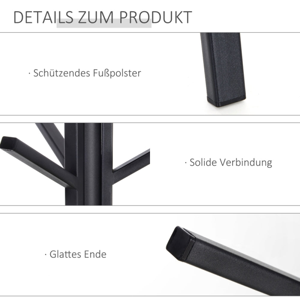 Garderobenständer im Skandi-Design mit 7 Haken – Moderner Kleiderständer in Schwarz und Braun