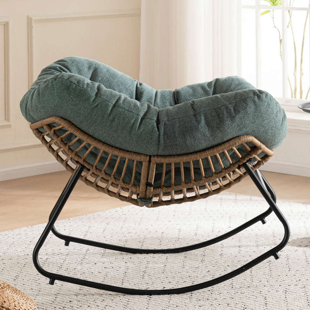 Schaukelsessel in Chenille-Optik – Moderner Schaukelstuhl für Wohnzimmer, Schlafzimmer und Kinderzimmer
