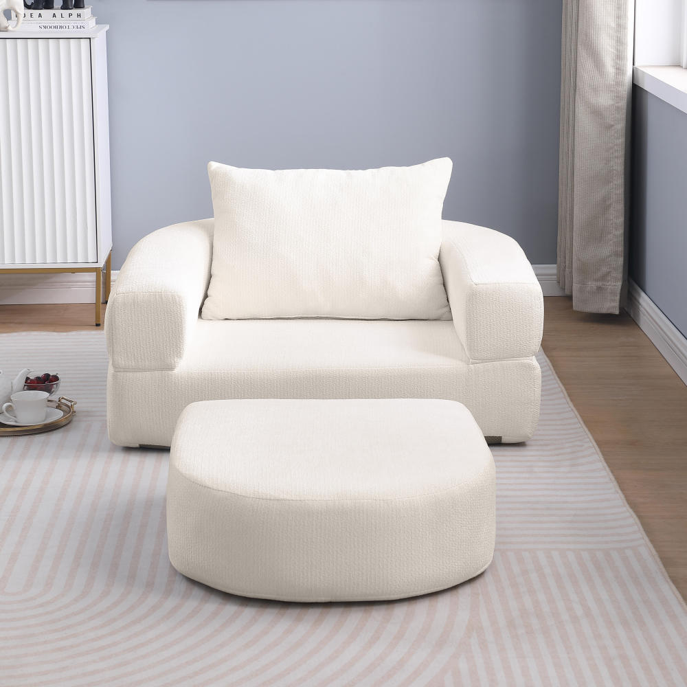 Komprimiertes faltbares Schlafsofa mit Kissen – moderner Schlafsessel, Futon-Bodensofa und klappbare Matratze für Wohnzimmer, Gästezimmer, Homeoffice und Apartment