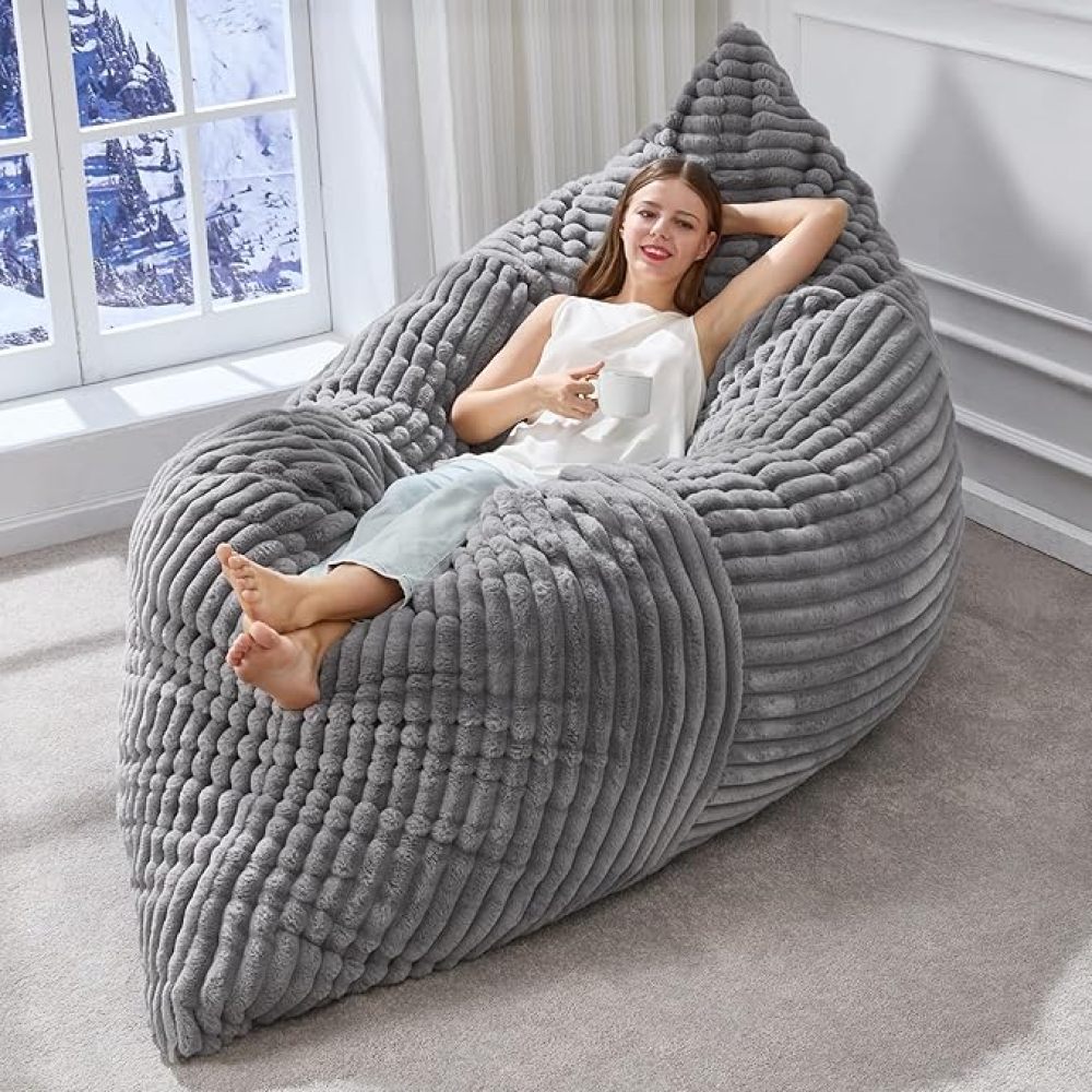 Übergroßer wandelbarer Sitzsack-Sessel – gemütlicher Loungesessel für Wohnzimmer, Schlafzimmer und Familienbereich